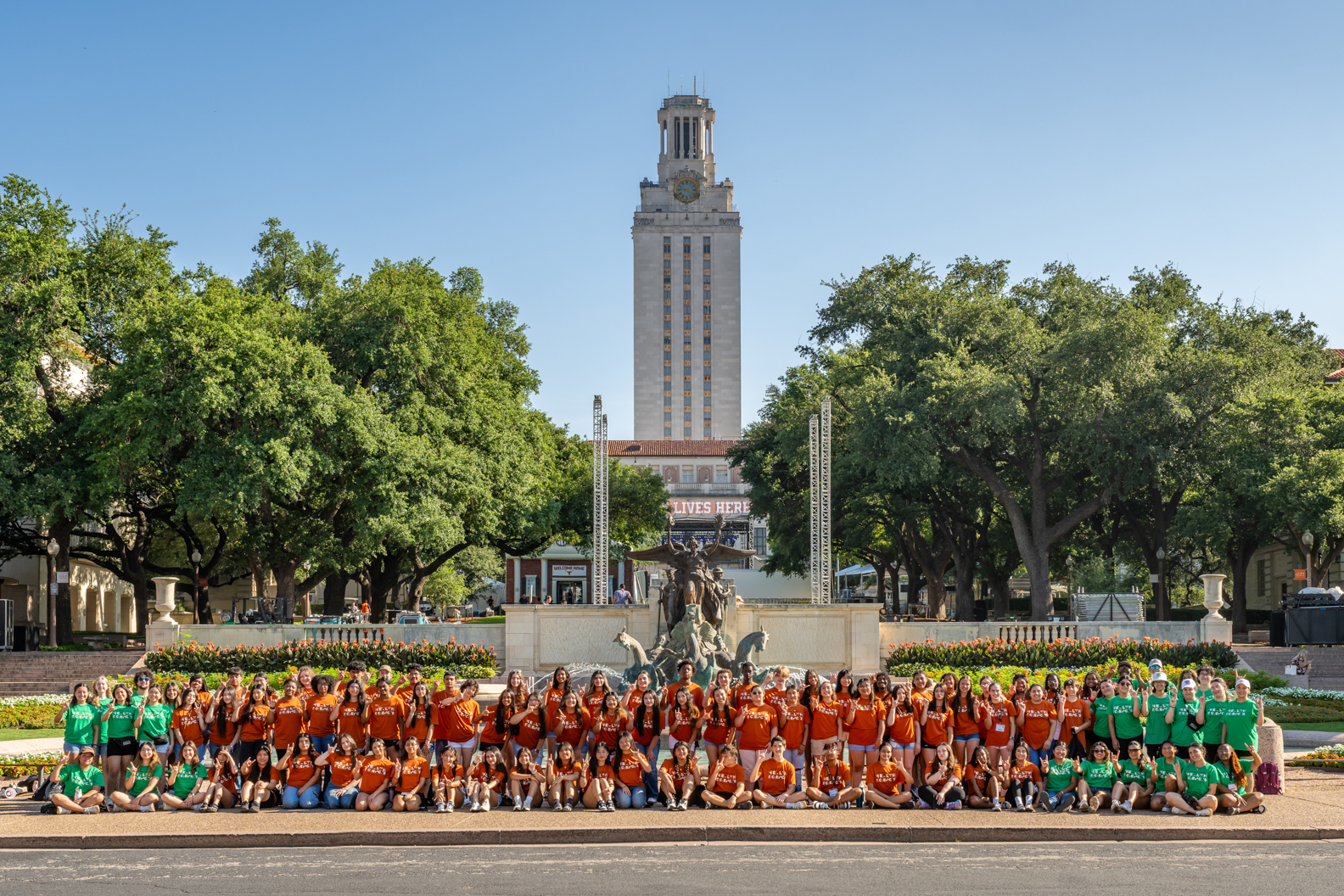 Dell Med Camp photo in front of tower